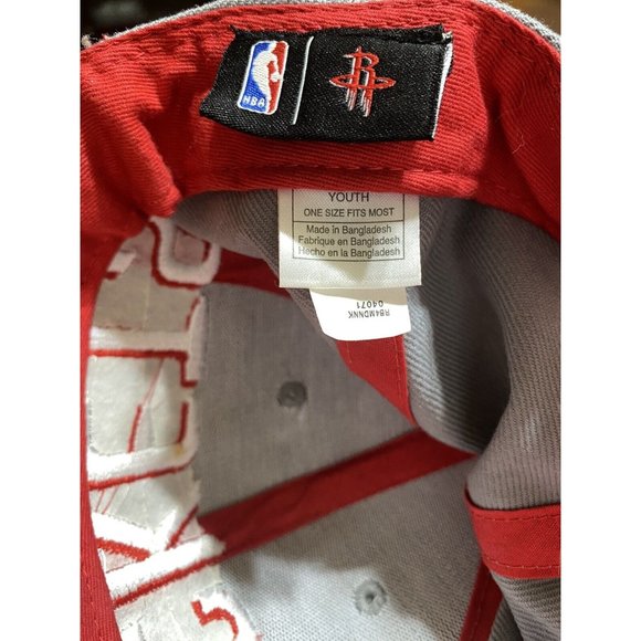 NBA Houston Rockets Hat Youth OSFM Gray and Red - Picture 6 of 6
